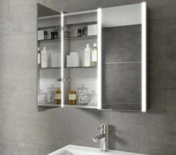 HIB Xenon Double Door 700mm High LED Illuminated Aluminium Cabinet -Burlington Shop M700 2023 6 1 11 49 56 508