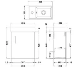 Nuie Vault 400mm Wide Single Door Wall Hung Unit And Basin -Burlington Shop M700 2023 6 10 11 43 7 916
