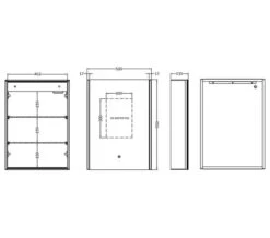 Hudson Reed Meloso 500 X 700mm Silver Single Door Mirror Cabinet -Burlington Shop M700 2023 6 15 7 15 16 589