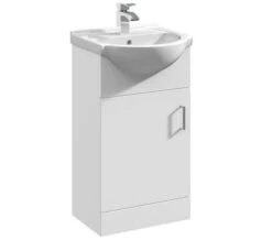 Nuie Mayford 450mm Wide Floor Standing White Cabinet With Basin