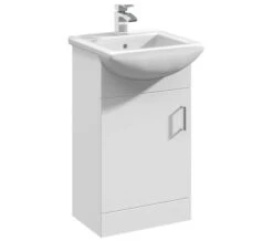 Nuie Mayford 450mm Wide Floor Standing White Cabinet With Basin -Burlington Shop M700 2023 6 7 7 46 32 500