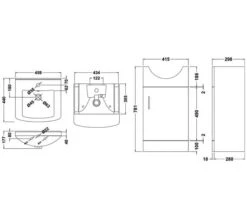 Nuie Mayford 450mm Wide Floor Standing White Cabinet With Basin -Burlington Shop M700 2023 6 7 8 10 33 584