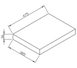 IMEX Bloque Soft Oak Worktop For 470mm Unit -Burlington Shop QS V15304 2 mn