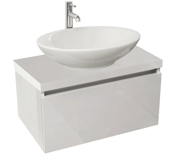 IMEX Echo 600mm Single Drawer Wall Mounted Unit And Worktop Gloss White - EC60WMWG 4 IMEX Echo 600mm Single Drawer Wall Mounted Unit And Worktop Gloss White - EC60WMWG - Image 2