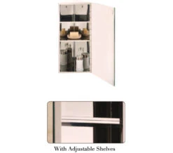 RAK Riva Stainless Steel Single Corner Cabinet With Mirrored Door 380 X 650mm -Burlington Shop QS V76314 3 mn