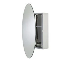Croydex Tay Stainless Steel Oval Door Mirror Cabinet -Burlington Shop QS V76340 3 mn