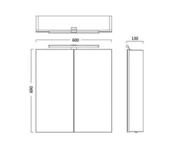 Tavistock Conduct Aluminium Double Door Mirror Cabinet With LED Light -Burlington Shop QS V79469 2 mn